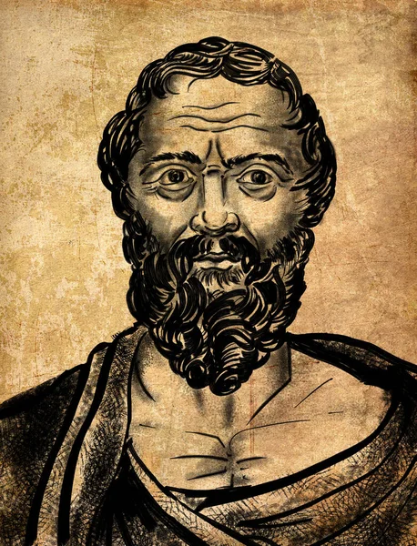 Herodot Był Starożytnym Greckim Historykiem Geografem Greckiego Miasta Halicarnassus Części — Zdjęcie stockowe