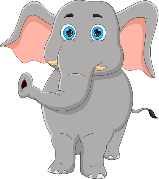 Elefante Dibujos Animados Aislado Sobre Fondo Blanco — Vector de stock