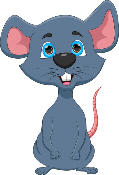 Desene Animate Drăguț Mouse Izolat Fundal Alb — Vector de stoc