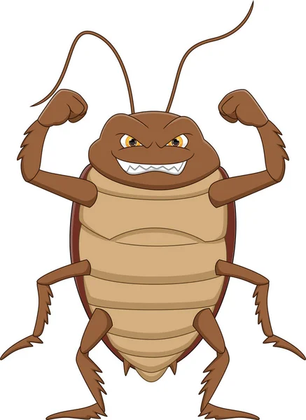 Cartoon Cute Cockroach Waving White Background — Stock Vector