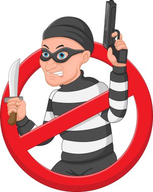 Beyaz arkaplanda suçla mücadele işareti izole edildi