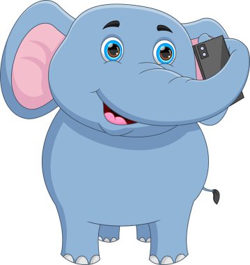 Çizgi filmdeki şirin fil selfie çekiyor.