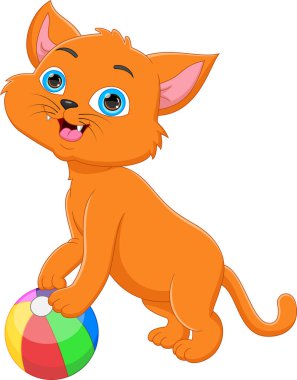 Şişme toplu şirin bir kedi.