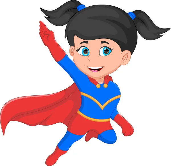 Süßes Mädchen Superheldenkostüm — Stockvektor