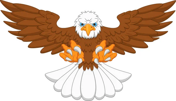 Eagle Cartoon Isolated White Background — Vector de stock