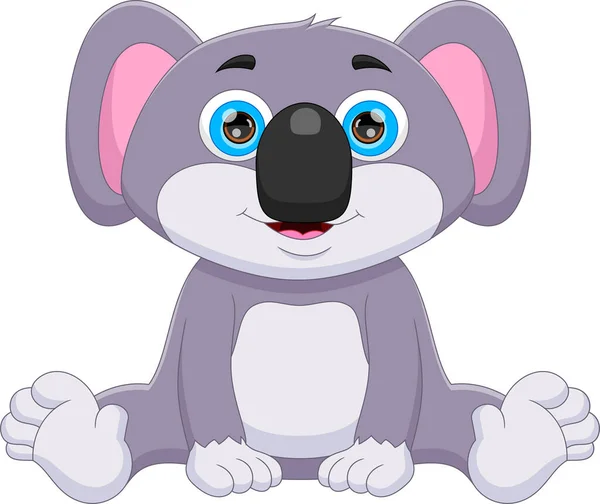 Lindo Koala Dibujos Animados Sobre Fondo Blanco — Vector de stock