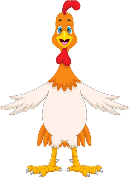 白い背景の可愛い鶏の漫画 — ストックベクタ