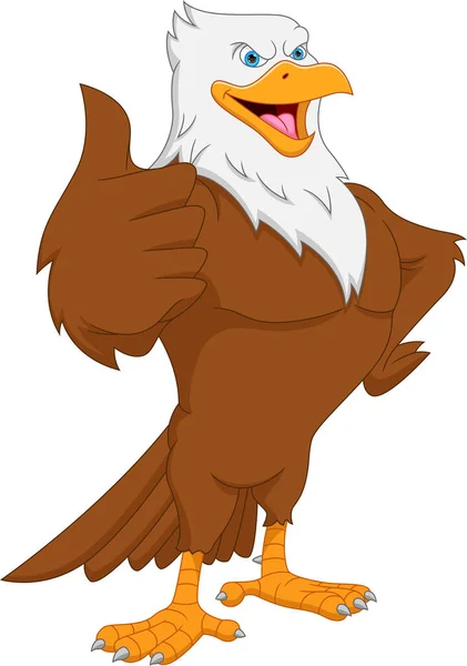 Cute Eagle Cartoon Thumbs — Stock Vector
