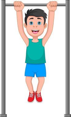 Delikanlı egzersiz yapıyor.