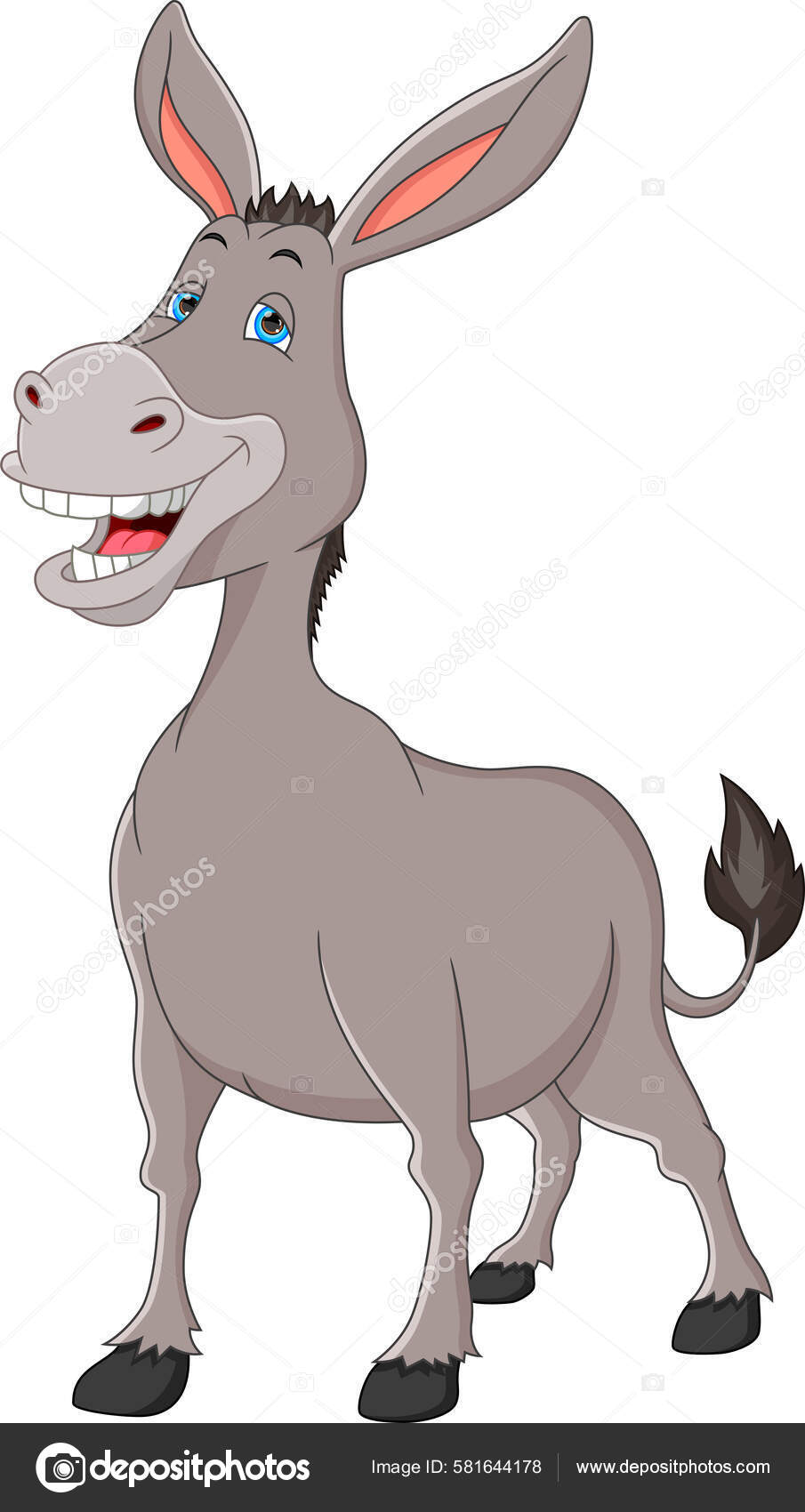 Cute Donkey Cartoon White Background Stock Vector Image by ...