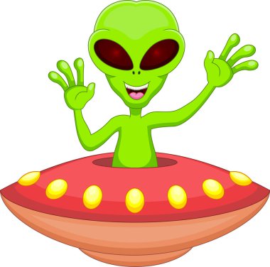 Uzaylı dalgalı UFO çizgi filmi 