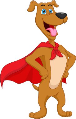 Süper kahraman kostümü giymiş sevimli bir köpek.