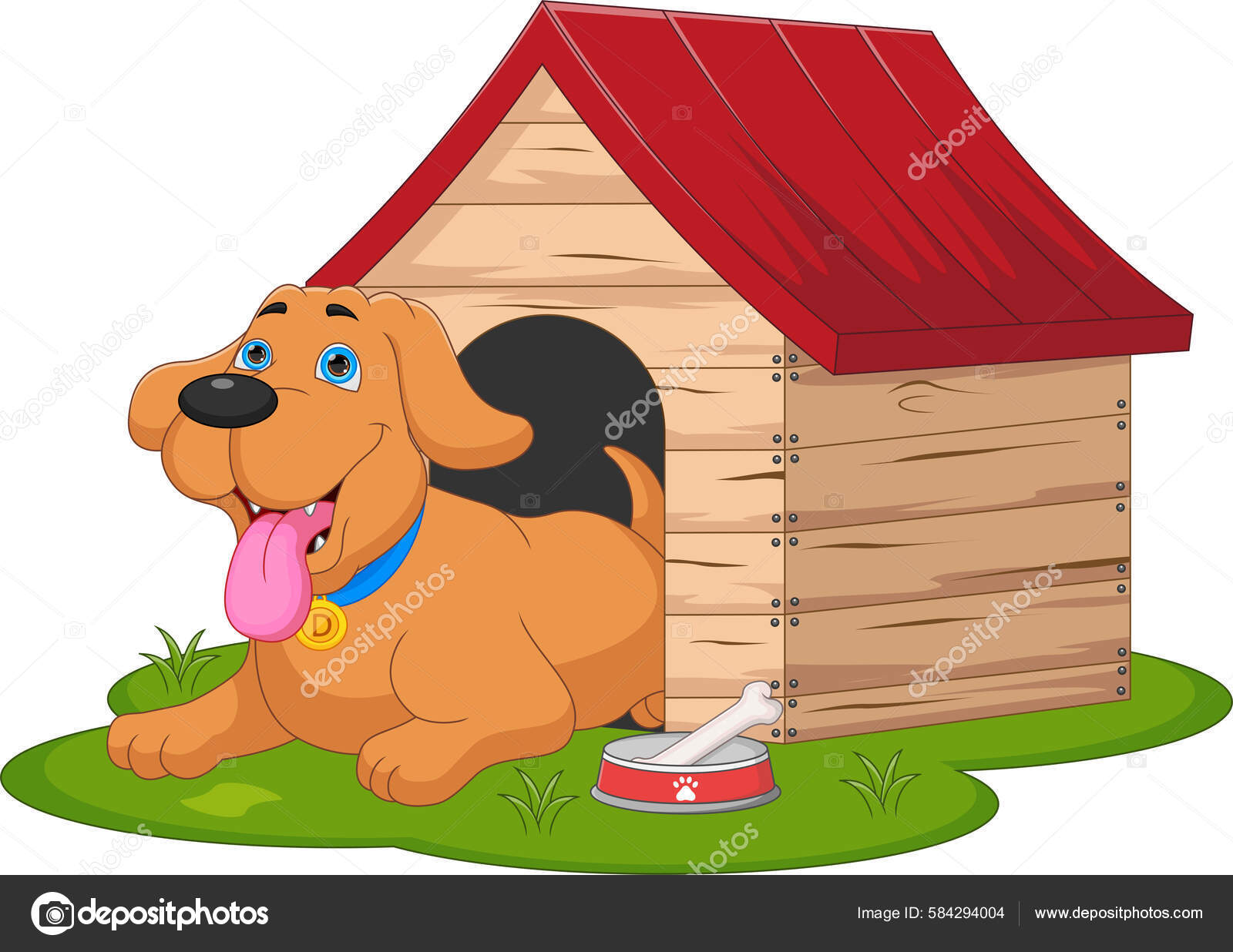 배경에 개집의 귀여운 스톡 벡터 - ©lawangdesign 584294004, image size:1600x1236