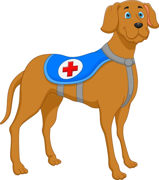Rescue Dog Cartoon White Background — Vettoriale Stock