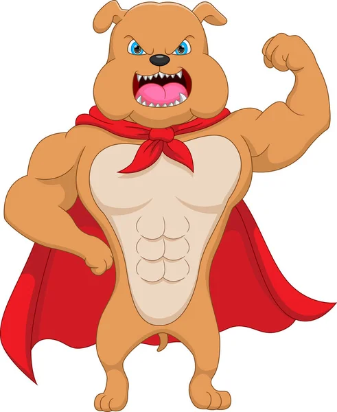 Cartoon Bulldog Superhero Costume — Stock Vector