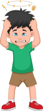 Baş döndürücü çocuk çizgi filmi tutuyor.