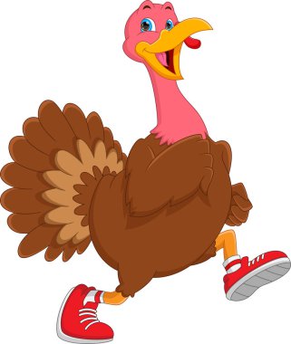 Çizgi filmlerde koşan tatlı hindili kuş.