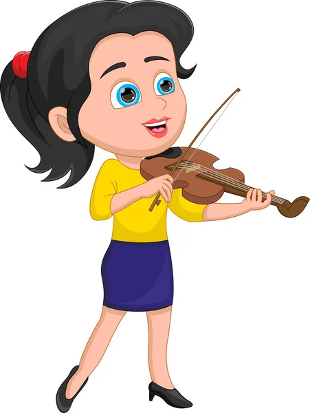 Petite Fille Jouant Violon — Image vectorielle