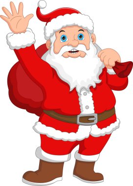Noel Baba çizgi filmi el sallıyor