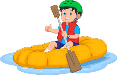 Çizgi film Küçük Çocuk Şişirilebilir Tekne