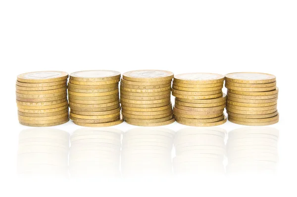 Five columns of coins — Stock Photo, Image