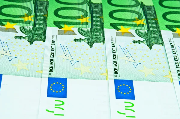 One hundred euro bills backdrop — Stock Photo, Image