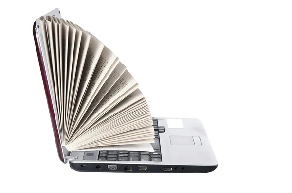 Laptop as a book on white background — Stock Photo, Image