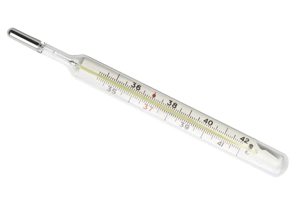 Thermometer op witte achtergrond — Stockfoto