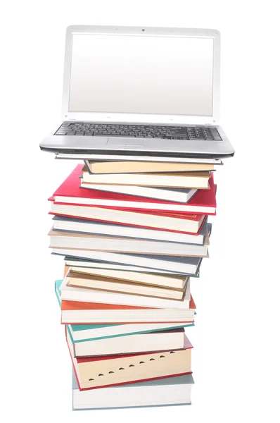 Notebook on a stack of books — Stock Photo, Image