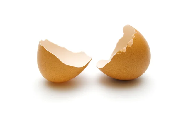Vaječné skořápky na izolované — Stock fotografie