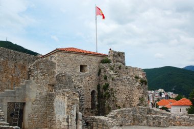 Duvarın sur lovcen dağ kotor şehir, monteneg dan