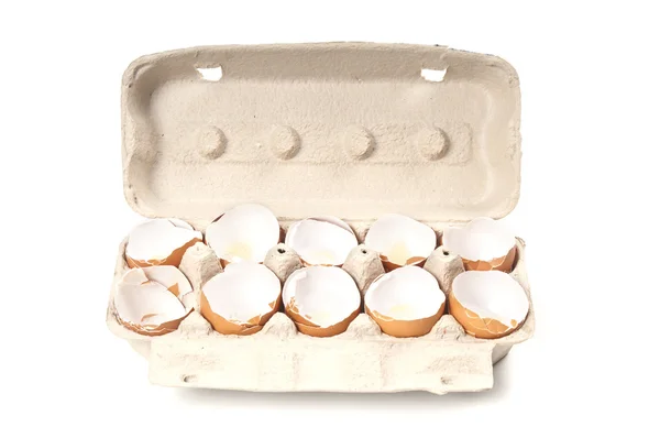 Eggs shell in container — Stock Photo, Image