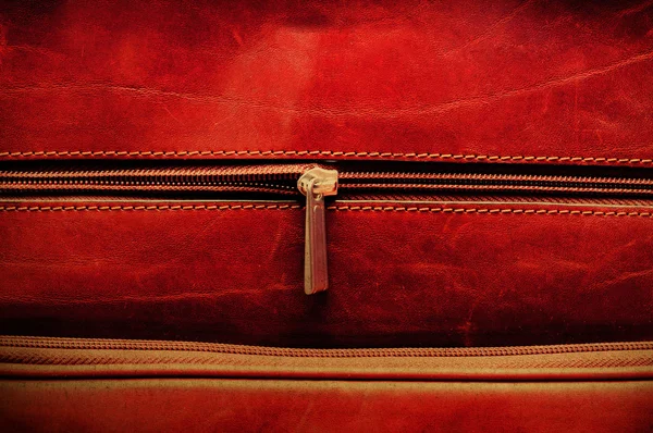 Grunge táska és cipzár makró — Stock Fotó