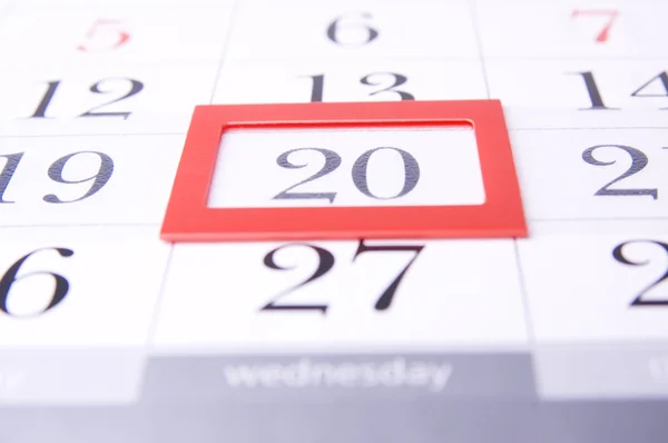 Datum in Kalendernahaufnahme — Stockfoto