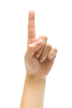 beyaz üzerine işaret parmağı