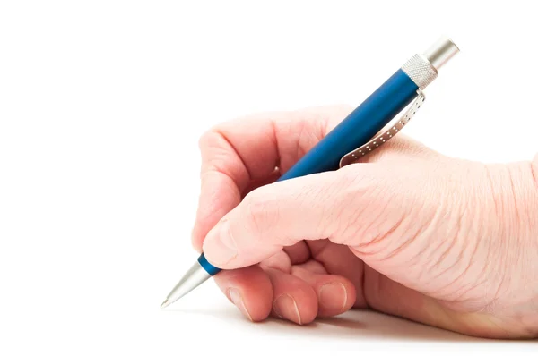 Pen in woman hand — Stock Photo, Image