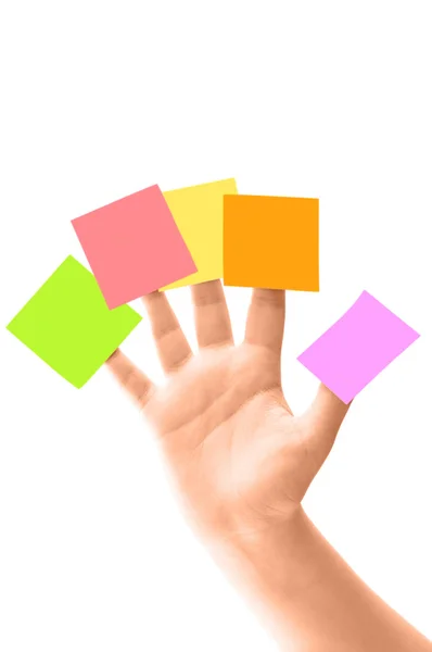 Pięć kart Uwaga na palce — Zdjęcie stockowe