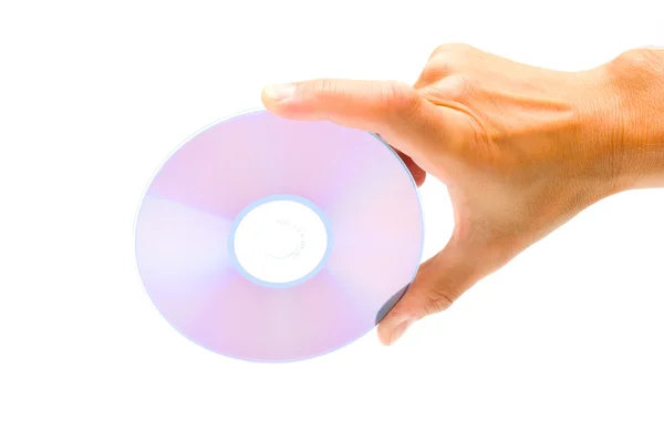 Hand met cd schijf — Stockfoto