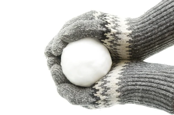 Snowball in palms — Stock Photo, Image