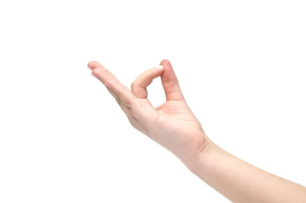 Hand van een kind wordt weergegeven in yoga gebaar — Stockfoto