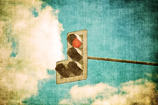 Retro image of trafficlight — Stock Photo, Image