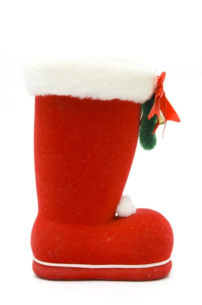 Röd xmas boot — Stockfoto