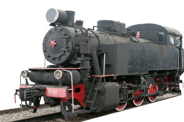 beyaz zemin üzerinde Vintage tren