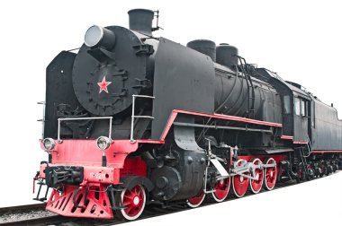 eski beyaz izole lokomotif Buhar