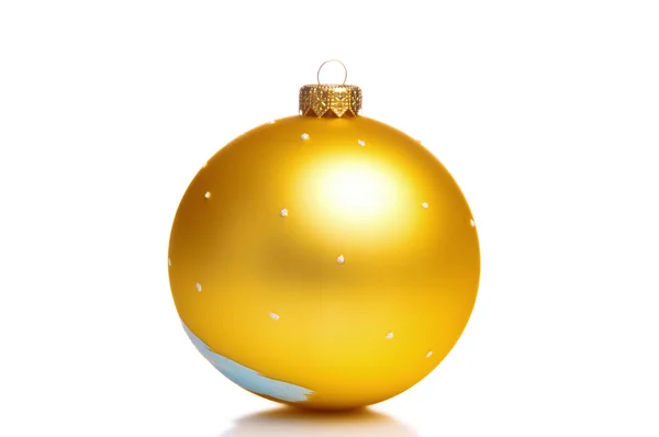 Yellow Christmas sphere closeup — Stock Photo, Image