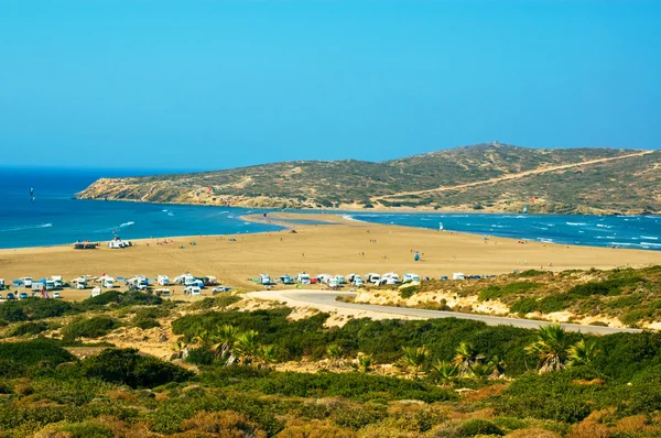 Prasonisi beach is located in most southern coast of Rhodes — Stock Photo, Image