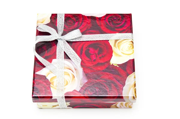 Red gift box closeup — Stock Photo, Image