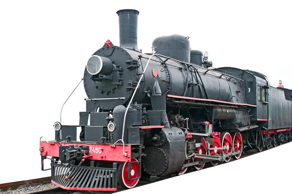 Vintage locomotive on white — Stock Photo, Image