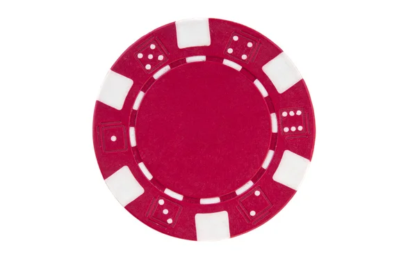 Poker chip pe fundal alb — Fotografie, imagine de stoc
