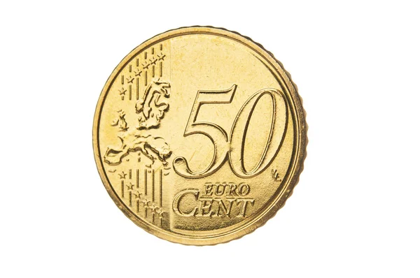 Padesát euro cent closeup — Stock fotografie